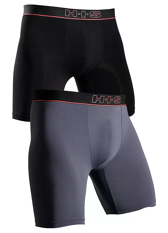 H.I.S Pack Of 2 Long Leg Boxer Shorts - Image 2