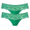 Nuance Pack Of 2 Lace Detail Thongs
