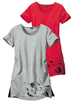 Pack Of 2 Cat Printed Nighties