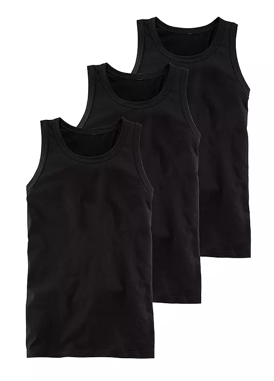 Pack Of 3 Round Neck Vests - Image 3
