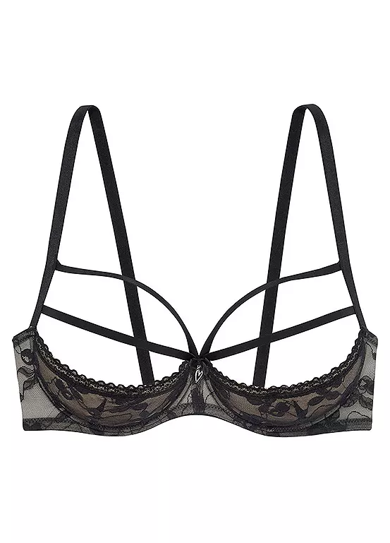 Petite Fleur Gold Lace Half Cup Bra - Image 2