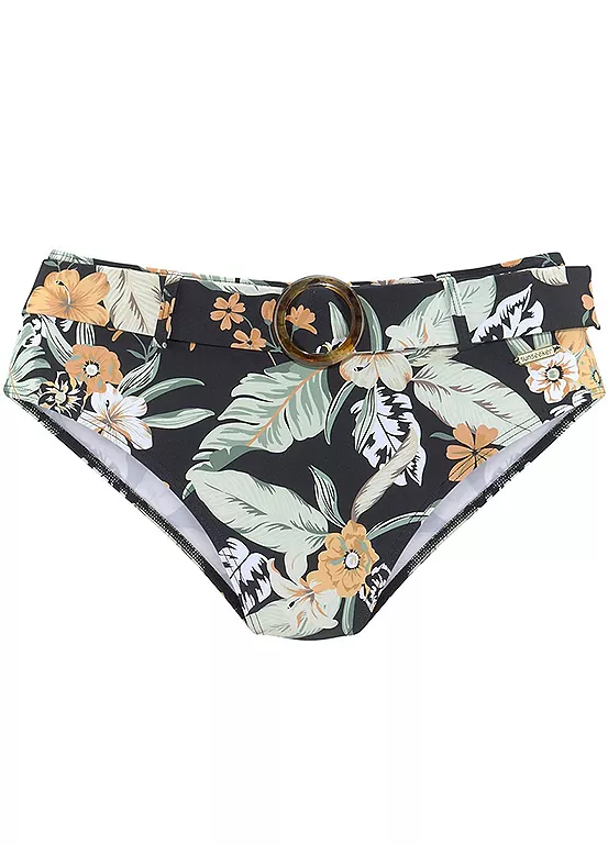 Sunseeker High Waist Tropical Print Bikini Bottoms - Image 2