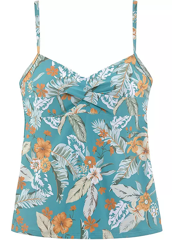 Sunseeker Tropical Print Underwired Tankini Top - Image 2