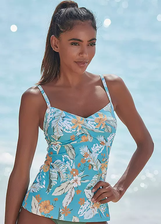 Sunseeker Tropical Print Underwired Tankini Top