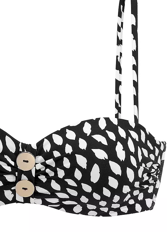 Vivance Abstract Print Wired Bandeau Bikini - Image 3