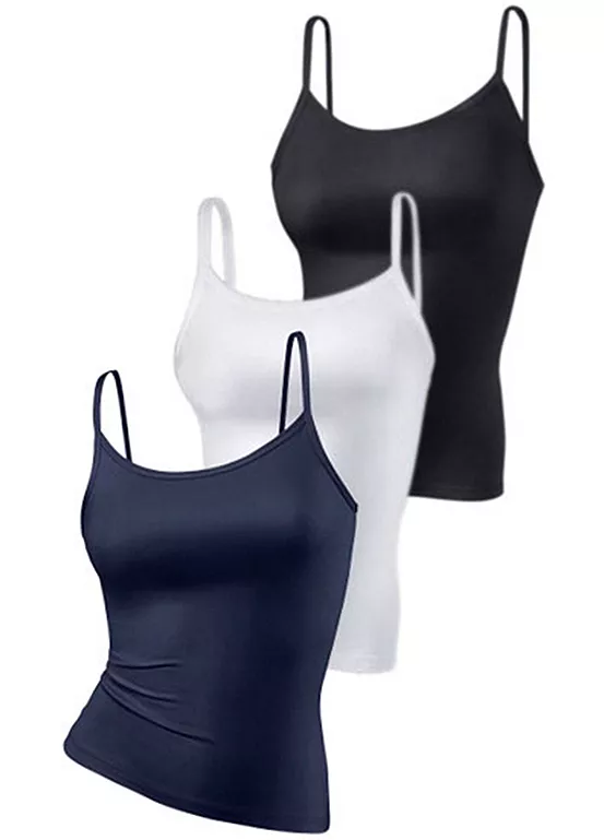 Vivance Active Pack Of 3 Vest Tops - Image 3