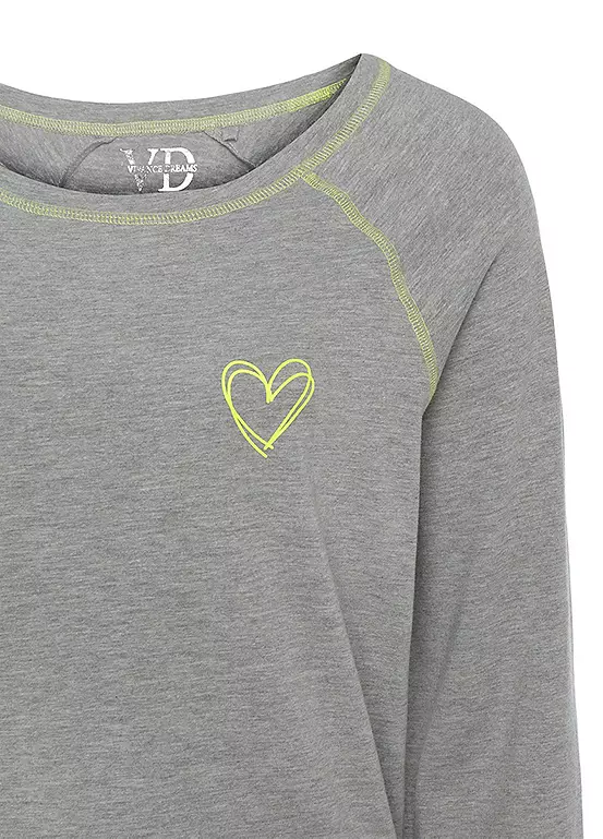 Vivance Dreams Contrast Trim Heart Print Nightie - Image 3