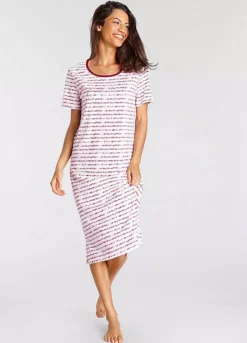 Vivance Dreams Stripe Short Sleeve Midi Nightie