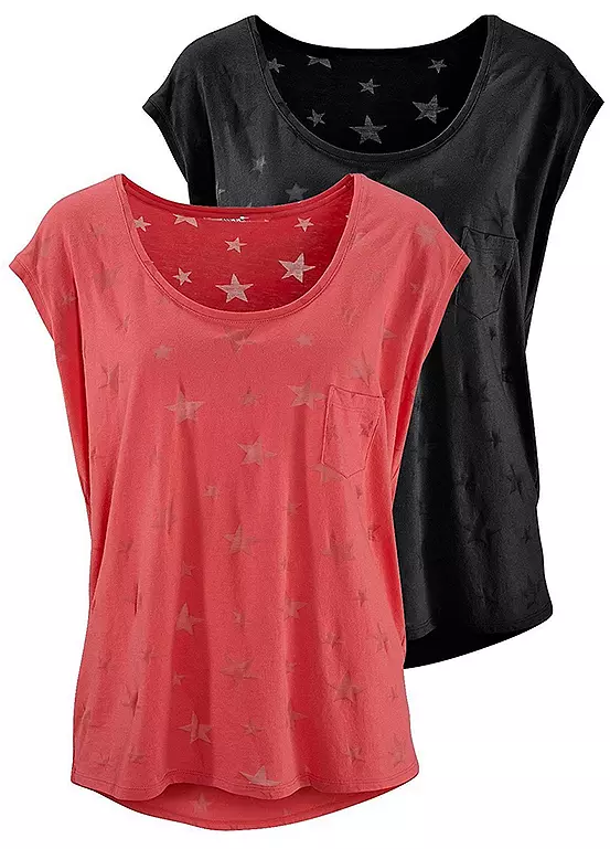 Beachtime Pack Of 2 Round Neck T-Shirts